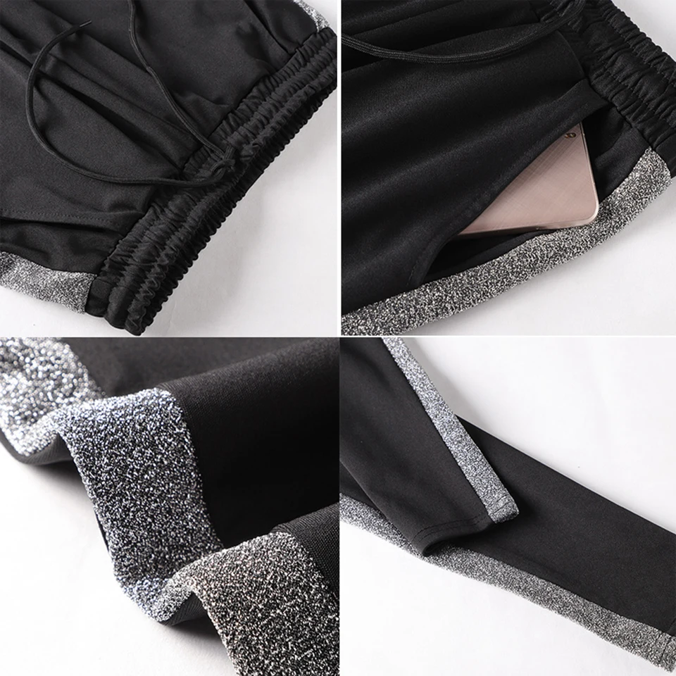 ZYFPGS 2019 Hot Sweatpants Gray Stitching Pants Patchwork Stripes Women's Pants Hip Hop Fashion Casual Loose Plus Size 4XL Z1118 ZYFPGS 2019 Hot Sweatpants Gray Stitching Pants Patchwork Stripes Women's Pants Hip Hop Fashion Casual Loose Plus Size 4XL Z1118