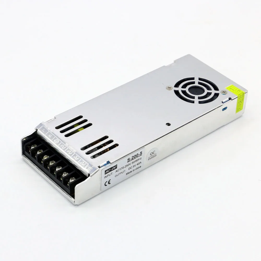 Тонкий светодиодный дисплей питания драйвера 5V 40A 200W|5v 40a 200w|5v 40asupply 5v |