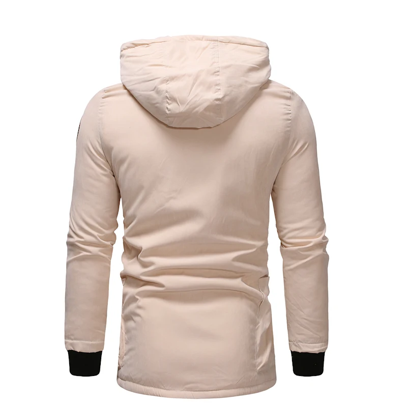 Hooded Parka Men's Long Wool and Cap Cotton-padded Clothing Autumn Winter New Arrival Men Clothes