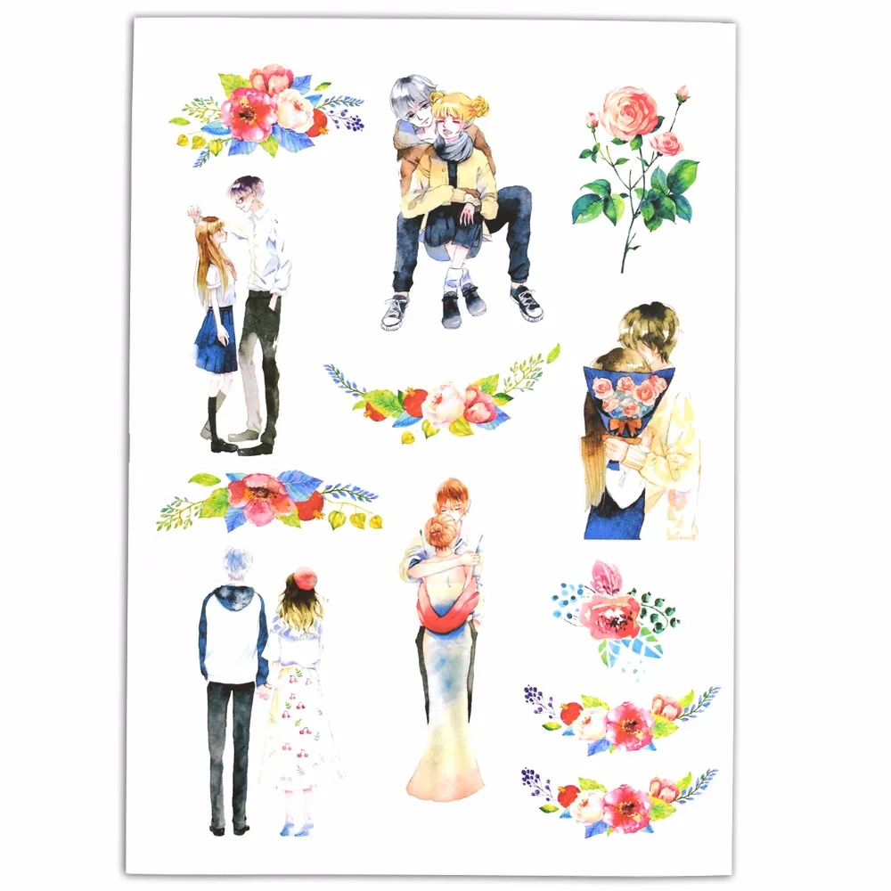 1 Sheet Young Boyfriend and Girlfriend Sweet Stickers for Luggage