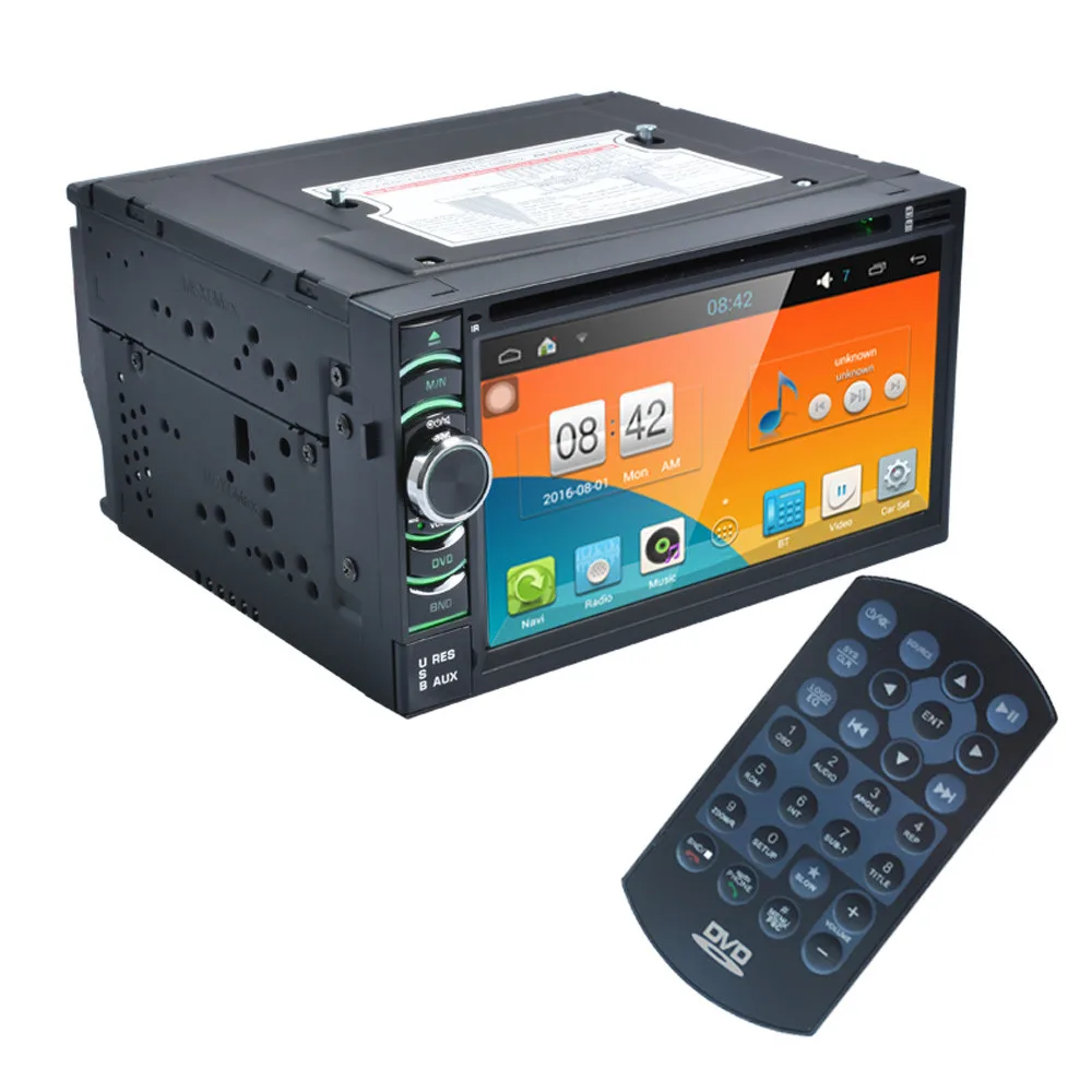 Android Wifi gps Nav автомобиль в тире USB/SD/AUX/MP3/CD DVD плеер 6,5 двойной DIN FM совместим с несколькими языками