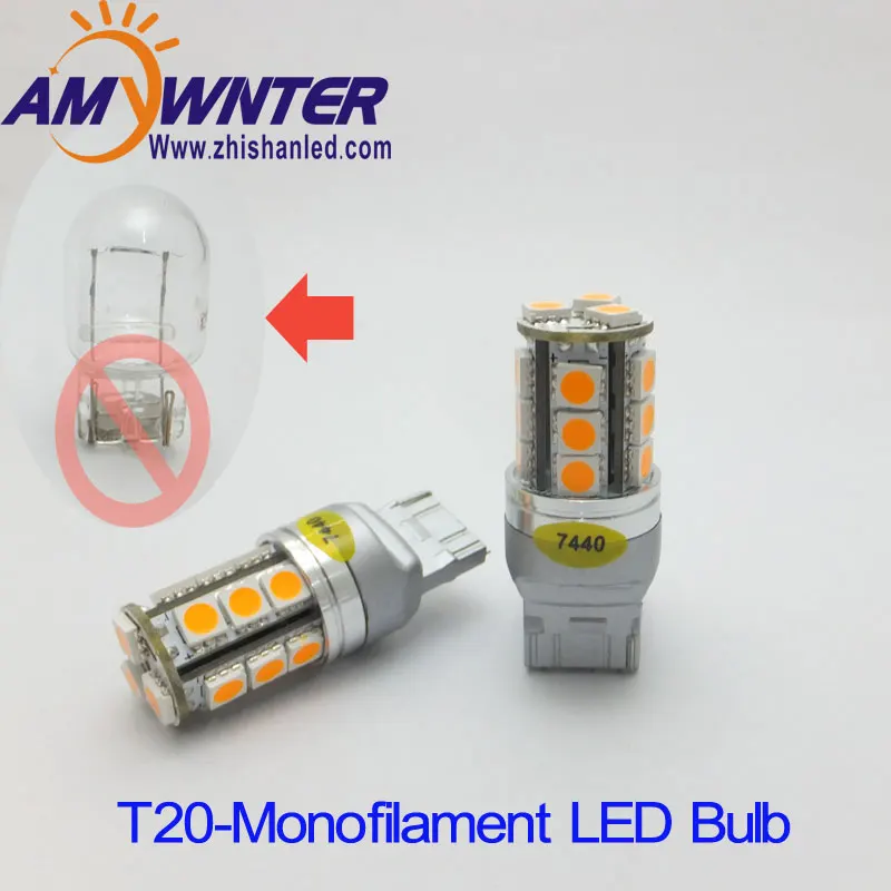 

Dual Light Function T20 7443 12V 7444 Yellow White car led Brake lights bulbs Red carro High Power Car Light Source 12v WY21W