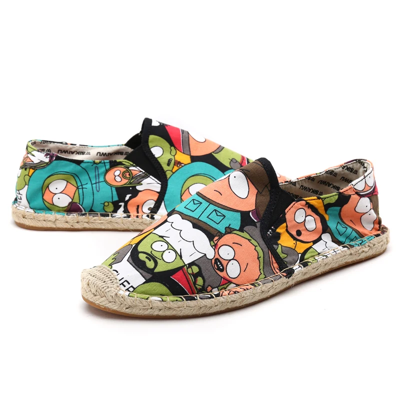 

Sneakers Men Women Cute Cartoon 36-45 Loafers Couple Flats Female Girls Print Lightweight Mesh Walk Canvas Shoes