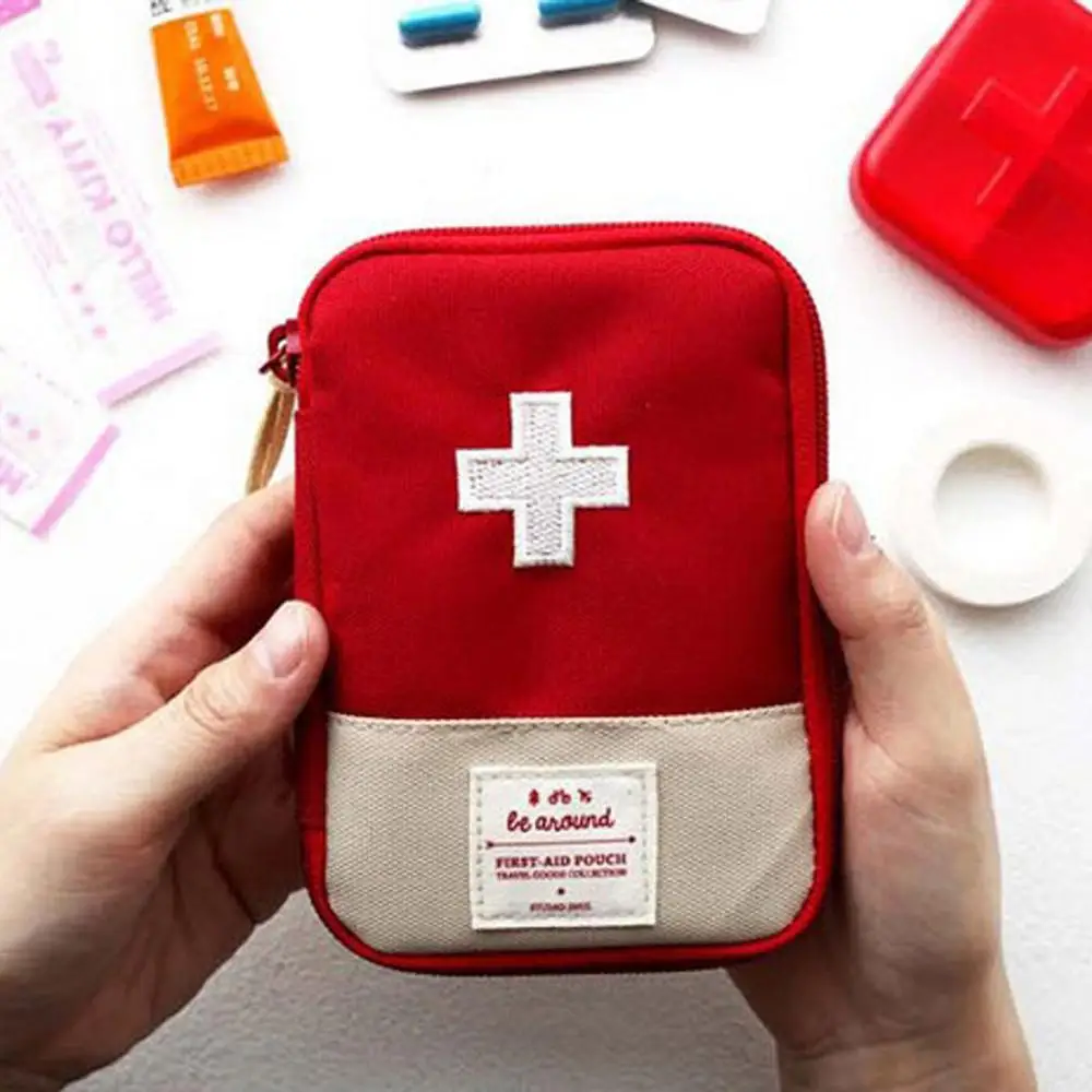 Портативная сумка для хранения первой помощи, сумка для экстренной медицинской помощи, органайзер для выживания в таблетках, комплекты для экстренной помощи, посылка, аксессуары для путешествий - Цвет: red