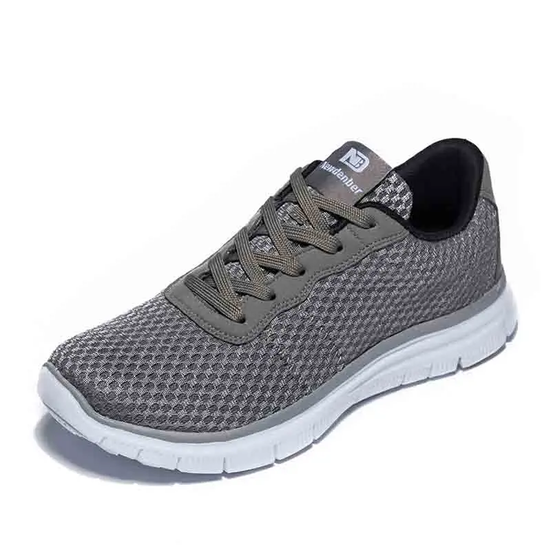 Светильник для бега на шнуровке; спортивная обувь для мужчин; Удобная Нескользящая Мужская обувь; Прогулочные кроссовки - Цвет: Gray