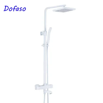 

Dofaso luxury Europe White Thermostatic Shower Set All Copper Intelligent Bathroom Wall-mounted Bath shower faucet antique