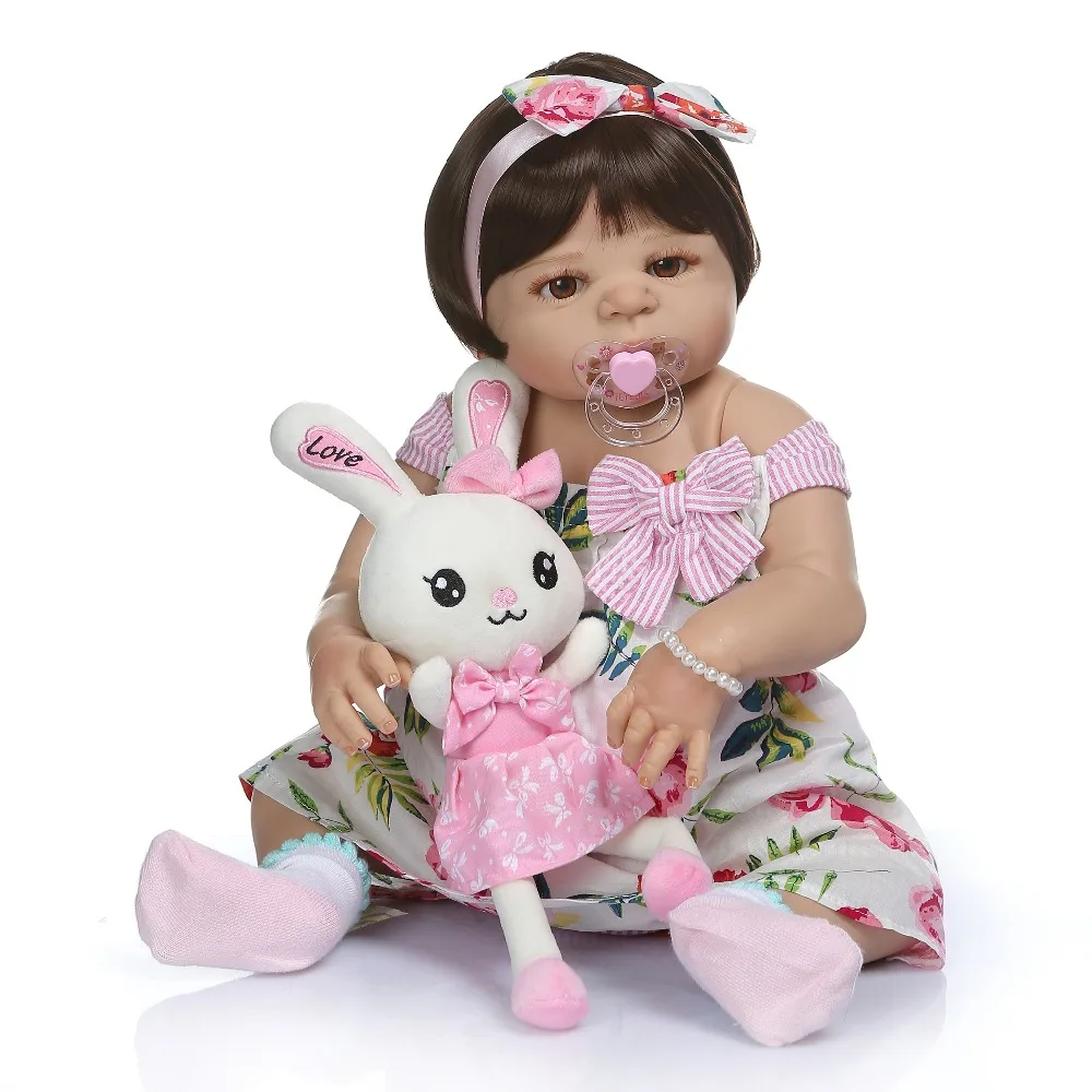 

beautiful girl Baby Dolls reborn silicone completa realista doll 55cm for children alive DIY play house doll bath toy surprises