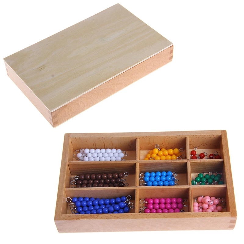 Монтессори математика материал 1-9 бусины бар в деревянной коробке раннего дошкольного игрушка# HC6U# Прямая поставка