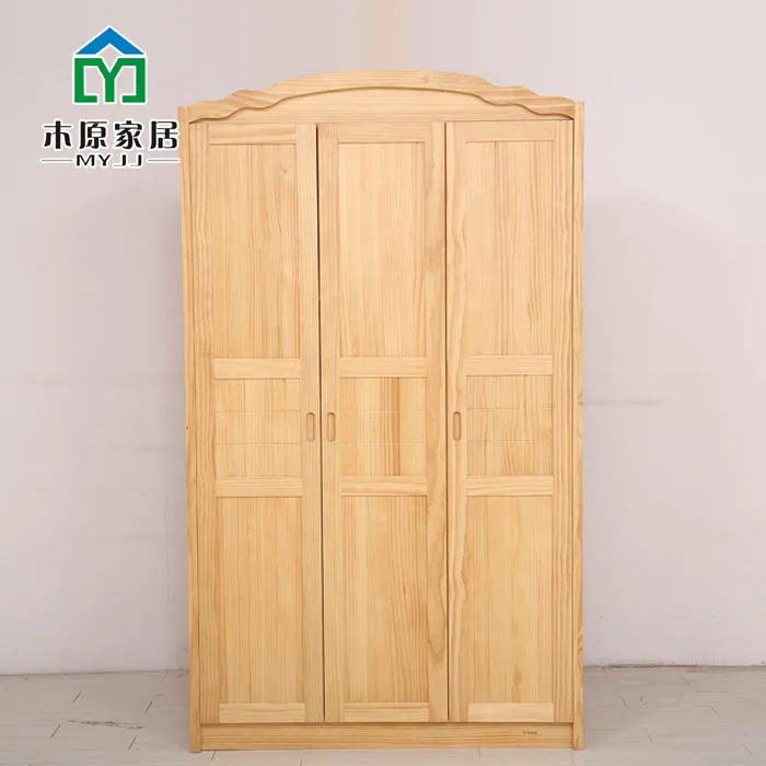New Zealand pine wood forest wood wardrobe solid wood wardrobe lockers flat pull children's