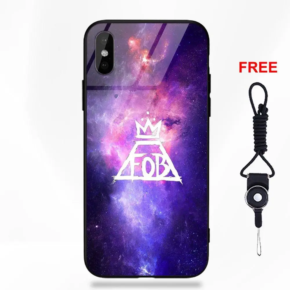 Vvcqod For Apple iPhone X XS Max XR 5 5C 5S SE 6 6S 7 8 Plus Soft TPU Frame+Tempered Glass Print Cover Case Fall Out Boy Design Vvcqod For Apple iPhone X XS Max XR 5 5C 5S SE 6 6S 7 8 Plus Soft TPU Frame+Tempered Glass Print Cover Case Fall Out Boy Design