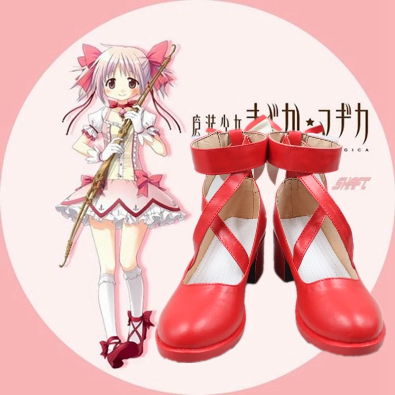 

Обувь для косплея Puella Magi Madoka Shose Magica в японском стиле аниме красный галстук-бабочка Лолиты любого размера