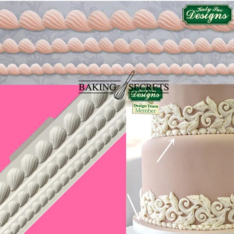 Shell Border Fondant Silicone Cake Mold Chocolate Cake Mould Stencil