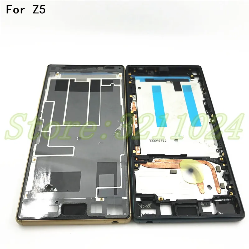 

For Sony Xperia Z5 Dual E6653 E6603 E6633 E6683 Housing Middle Bezel Plate LCD Frame chassis with Power Button Dust Plug Cover