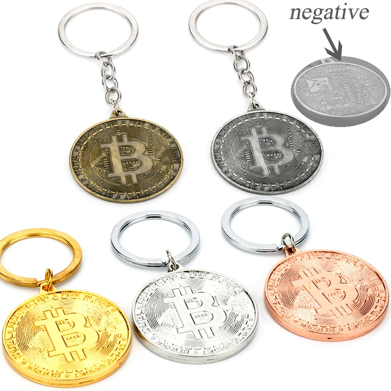 

All Match Key Chain Ring Bitcoin Commemorative Keychain Bag Bucket Collectible Coin Art Collection Gift