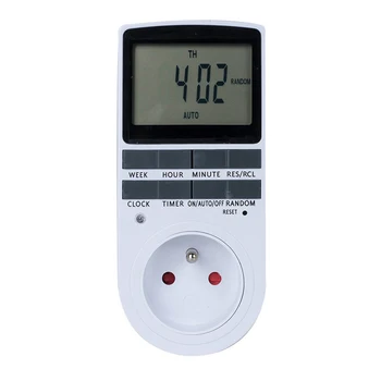

Digital Timer Switch Plug Kitchen Timer Outlet 230V 50HZ 12/24 Hour Programmable Timing Socket EU Plug France Standard