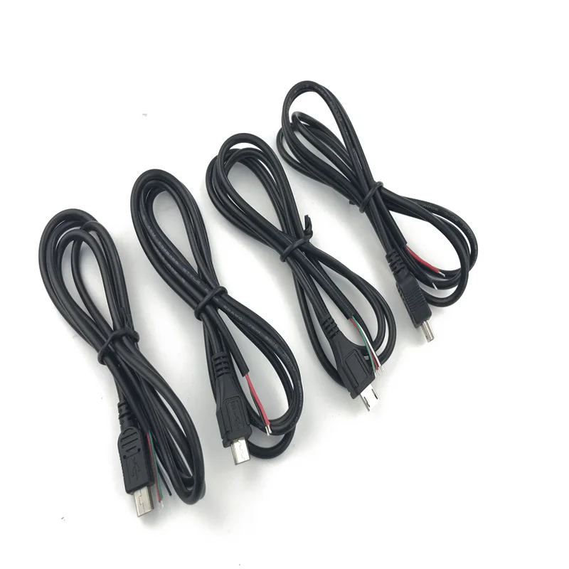 

1pcs Micro Mini USB Male Jack Adapter output Power Cable Black Charging Data Transmission Connector with 1 meter Wire
