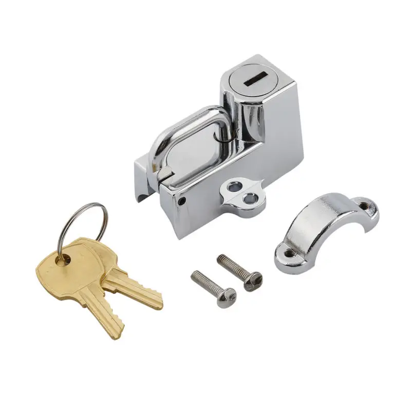 

Universal Black Chrome Motorcycle 7/8" 22mm Helmet Lock Hanger Hook & 2 Keys Locking Set For Harley Honda Yamaha Kawasaki BMW