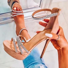 Liren 2019 Summer Fashion Sexy Lady Gladiator Sandals High Heel Platform Sandals Open Toe Rhinestone Fashion Women Party Sandals Liren 2019 Summer Fashion Sexy Lady Gladiator Sandals High Heel Platform Sandals Open Toe Rhinestone Fashion Women Party Sandals