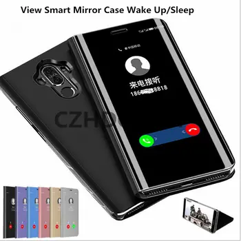 

100pcs/lot Mirror Flip Phone Case For Huawei Honor 20 Pro P Smart Z Y9 Prime P20 Lite 2019 Nova 5i 5Pro View Smart Wake Up/Sleep