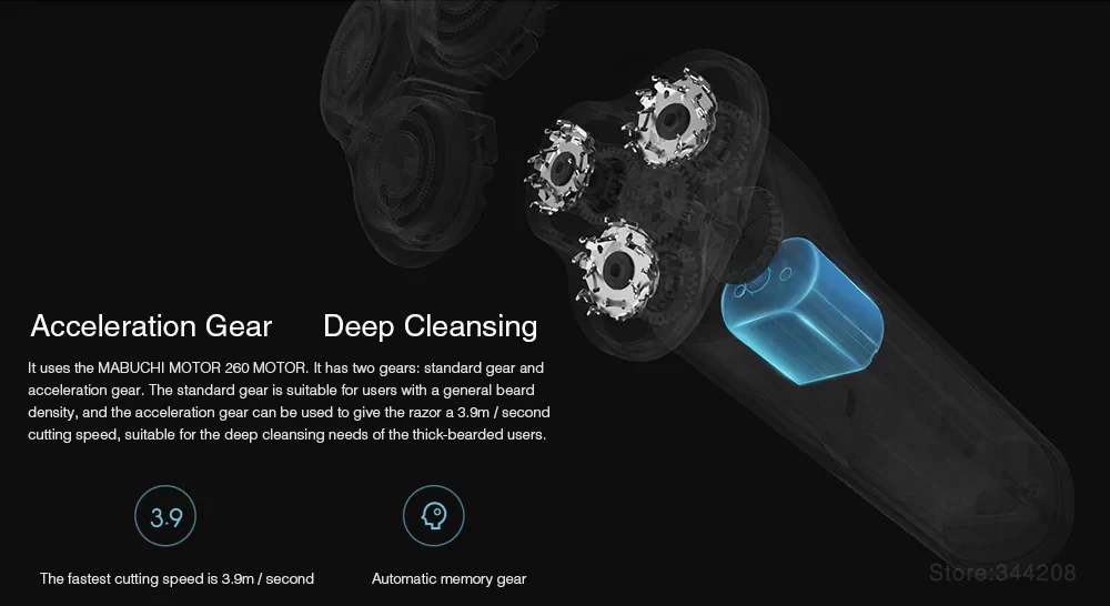 Cabeça de Barbear Novo Xiaomi Mijia Men Inteligente Portátil Navalha 3 Lavável Principal Sub Lâmina Aparador Barba Trimer ! S500 11 Barbeadores elétricos