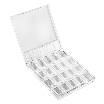

SDFC-Adjustable 20-compartment Slot Plastic Crafts Storage Boxes Jewelry Tools Containers Removable Separator with Cover, Clea