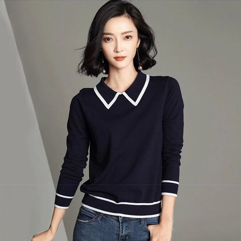 

womens top Lady Cotton Long sleeve O-neck top woman tshirt all match Basic t-shirt black gray white color woman tshirt bts