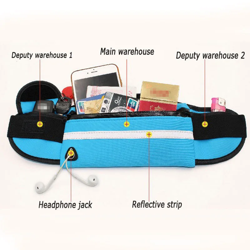  Waterproof Outdoor Waist Bag Sports Jogging Portable Cycling Outdoor Phone Holder Belt Bag Gym Lady - 32988662315