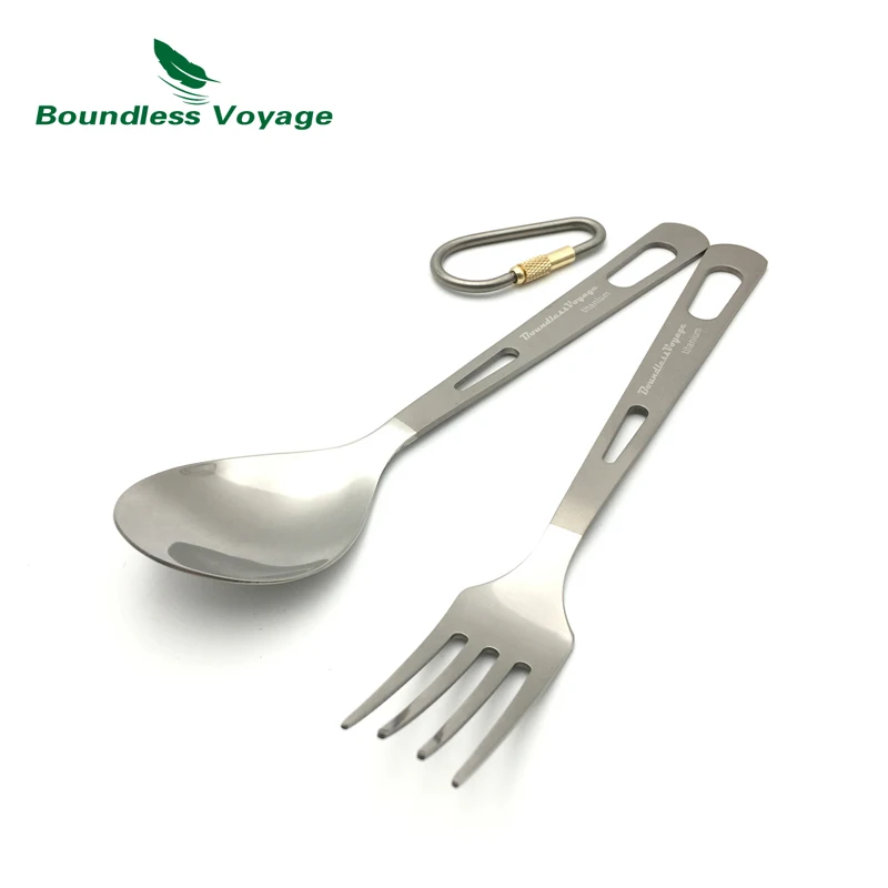 Sin Límites de viaje de titanio vajilla cuchara tenedor cuchillo Spork palillos cubiertos conjuntos para acampar al aire libre de viaje de utensilios de uso en el hogar