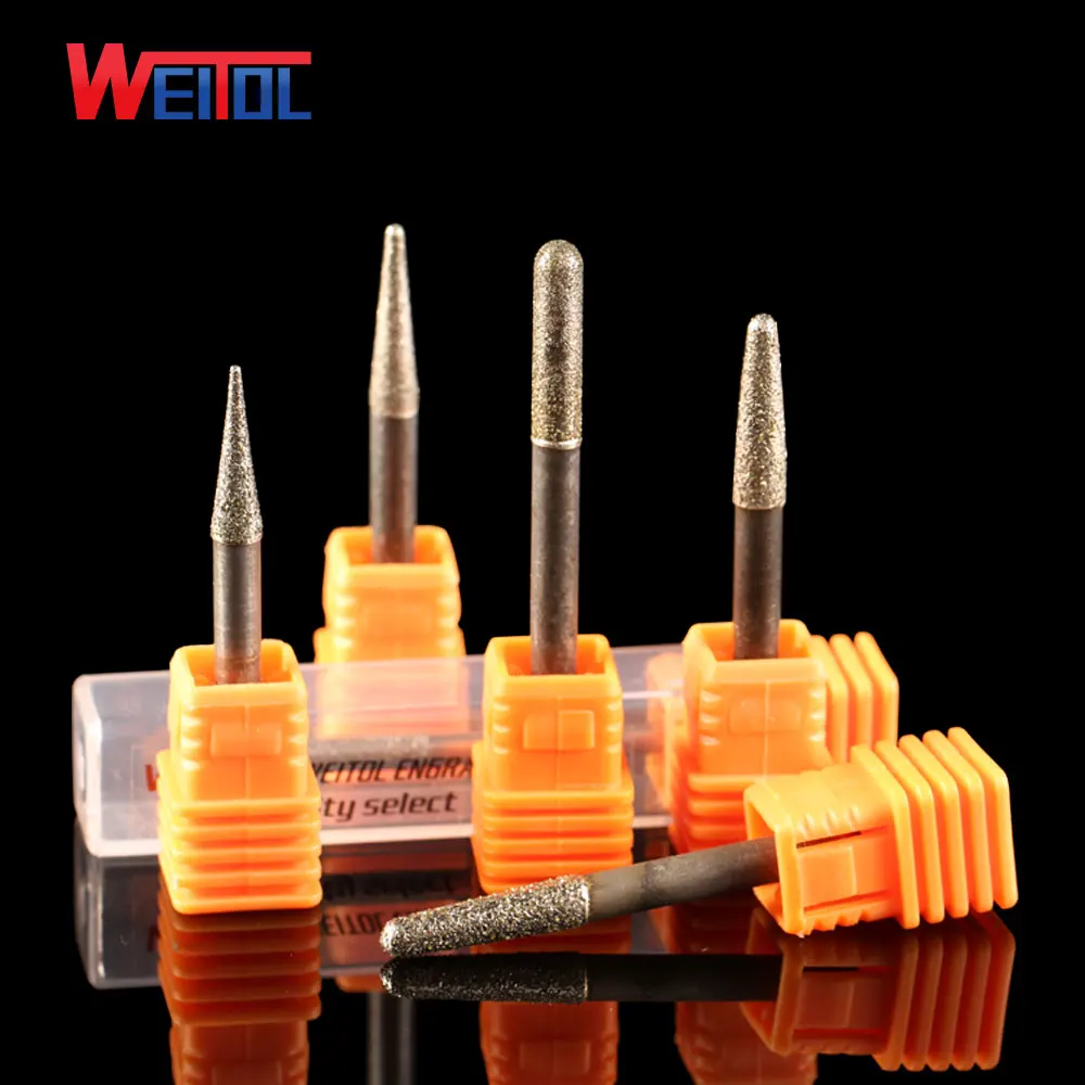 Weitol free shipping 5pcs jade carving tools electroplated diamond