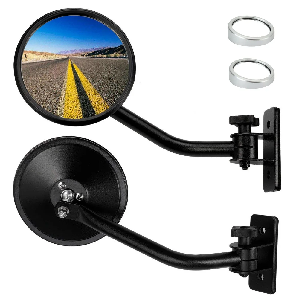 

KEMiMOTO Side Rear View Mirror for Jeep TJ 1997-2006 Wrangler JK JKU 2007-2017 JL 2018 Rearview Mirror With Blind Spot Mirror