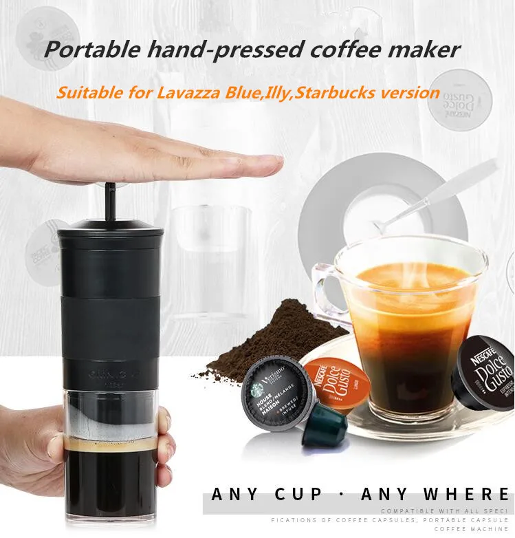 

Portable hand-pressed coffee making machine Manual capsule coffee maker suitable for Lavazza Blue,Illy,Starbucks version