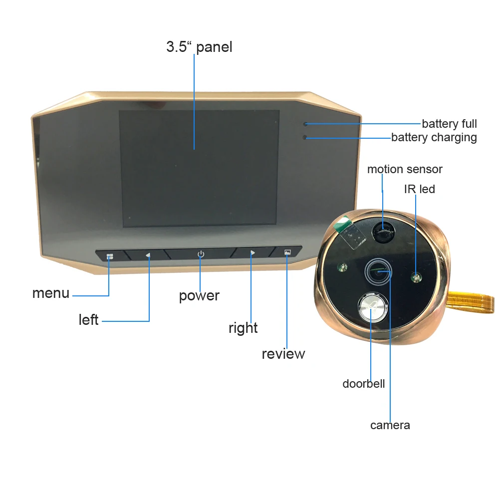 3,5 дюймов TFT ЖК-монитор охранная камера для глазка версия для ночного использования батарея домашняя дверь в сад телефон умный дверной
