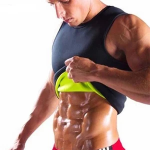 Мужской тренажер для талии живота, сжигание жира, фитнес-жилет, потеря веса, горячая Неопреновая спортивная одежда, формирователь тела, сауна, пот, жилет, тренировочная рубашка - изображение