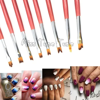 

8PCS/LOT Nail Art Drawing Brush UV Gel Painting Liner 3D Drawing Gradient French Nail Brushes Pen Gradient Soft Hair