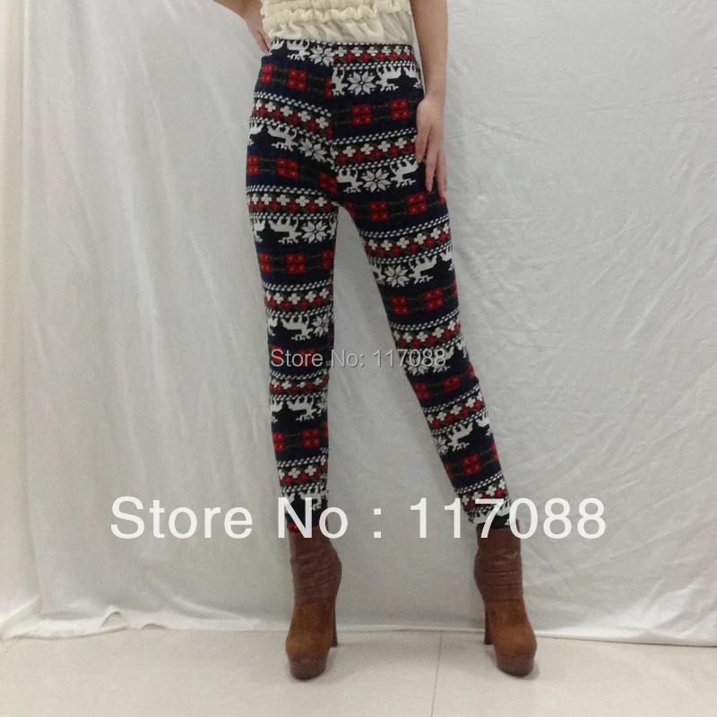 ML7617 высокое качество женские модные штаны Рождество с принтом галактики Брюки стрейч, леггинсы