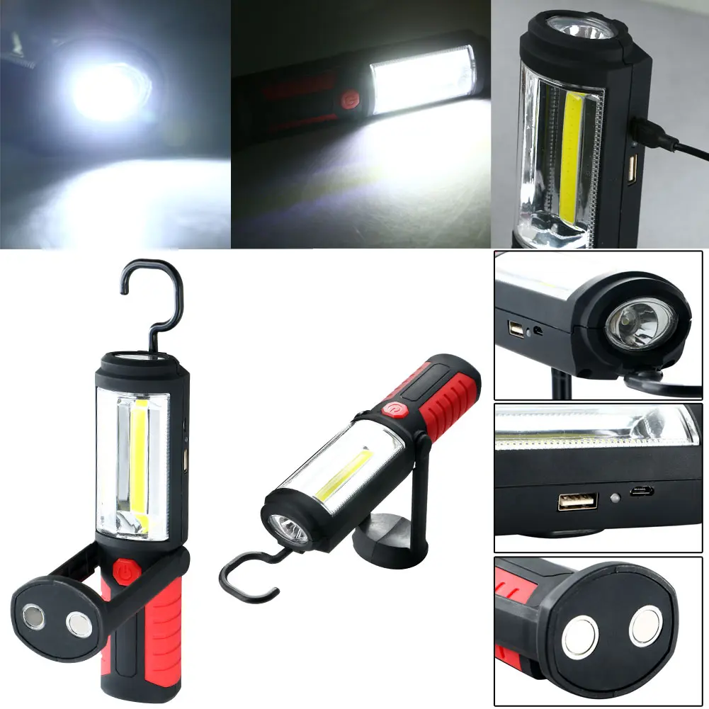 Portable Rechargeable 360 COB LED WorkLight Hand Torch Lamp