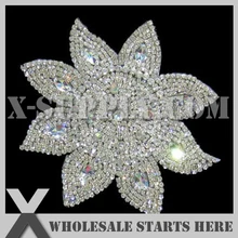 20 шт./лот) свадебные горный хрусталь аппликация железа на бисером патч для пользовательских свадебное платье украшения, x1-rat2190