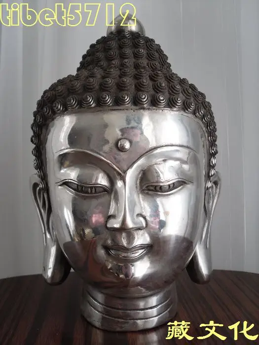 

Decorated Collect from Tibetan Buddhist bronze SHAKYAMUNI buddha statue head 22 cm 2.5 KGwedding copper Decoration real Brass