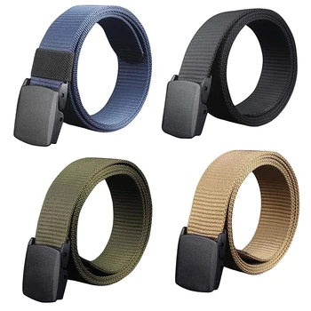 

Men Solid Color Steel Buckle Nylon Woven Inner Belts Hypoallergenic Adjustable Waist Band