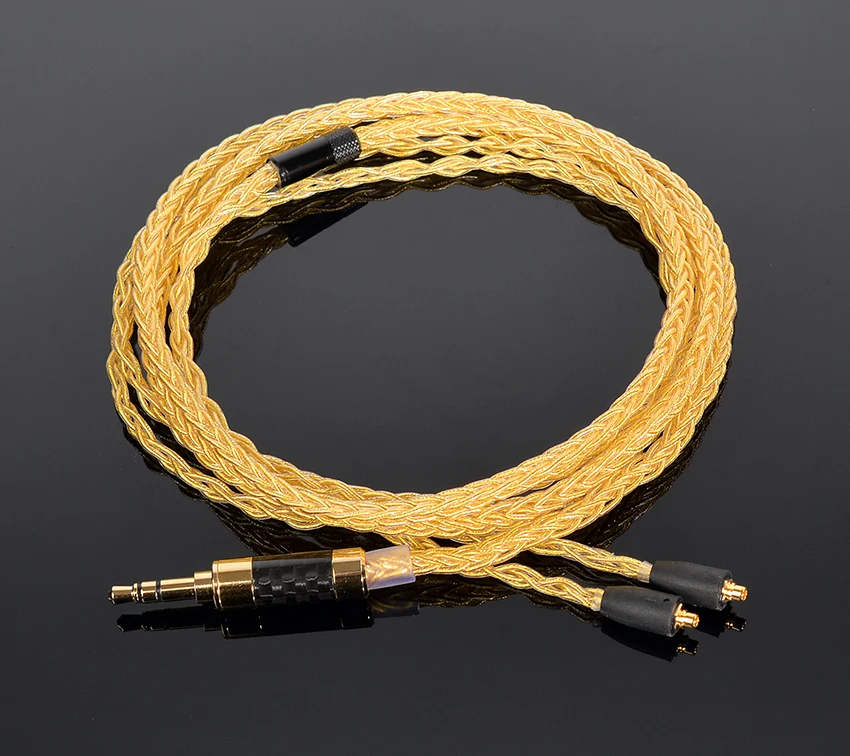 OKCSC 8 Core MMCX Cable 7N Gold Silver Mixed