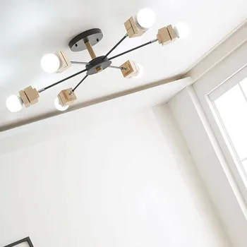 

Nordic wood ceiling lamps restaurant creative personality Korean living room lamps bedroom modern minimalist ceiling lights
