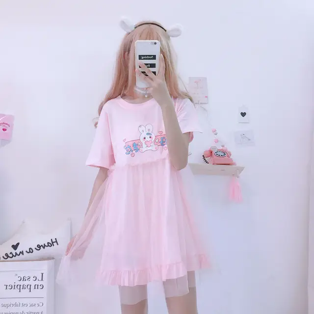 Summer Kawaii Pastel Japanese Bunny Lolita Dress  6