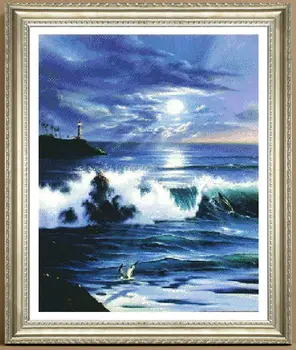 

Factory Shop Cross Stitch Kit Terrifying Waves Sea Sun Free Shipping