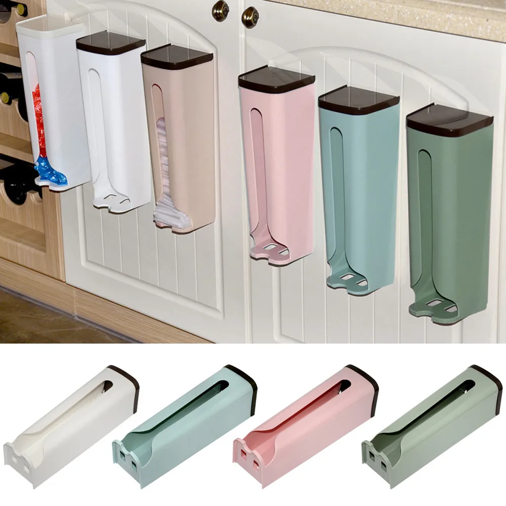 

Home Grocery Bag Holder Wall Mount Storage Dispenser Plastic Kitchen Organizer Garbage Bag Storage Bag storing dispensing bags