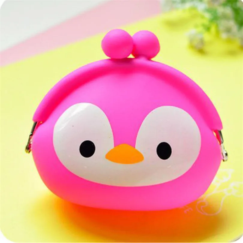 

Durable  Lovely Kawaii Candy Color Cartoon Animal Women Girls Wallet Multicolor Jelly Silicone Coin Bag Purse Kid Gift