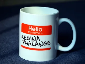 

New Friends TV Show Series White Ceramic Coffee Tea Cup Mug Pheobe My Name is Regina Phalange ---Loveful