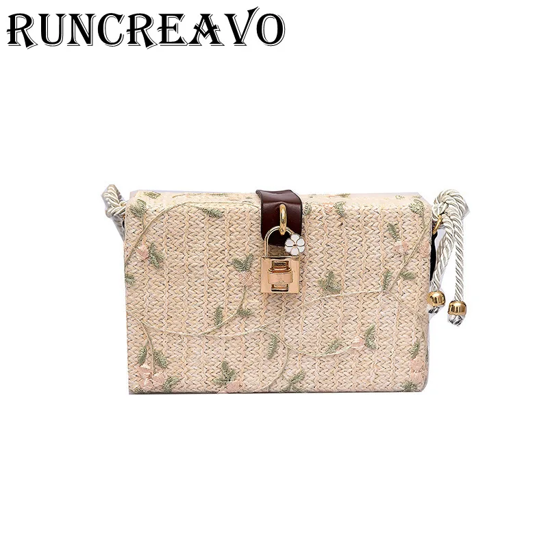 

Summer Crossbody Bags For Women 2019 Luxury Handbags Women Bags Designer Famous Brand Ladies lace Beach Bag Wicker Straw Bag