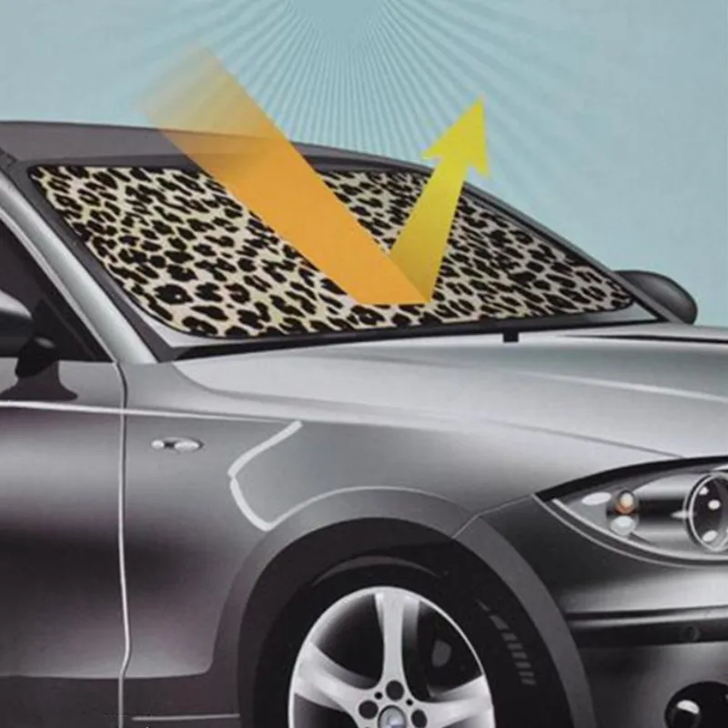

EUROTYPER Cheetah Leopard Pattern Car Front Window Visor Windshield Sunshade For Truck SUV