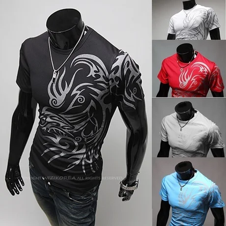 

Zogaa 2019 New Fashion Summer T-Shirts Men Cool Tee T-Shirts Tops Short Sleeve Cotton T-Shirts Cotton Tattoo Pattern Short Tops
