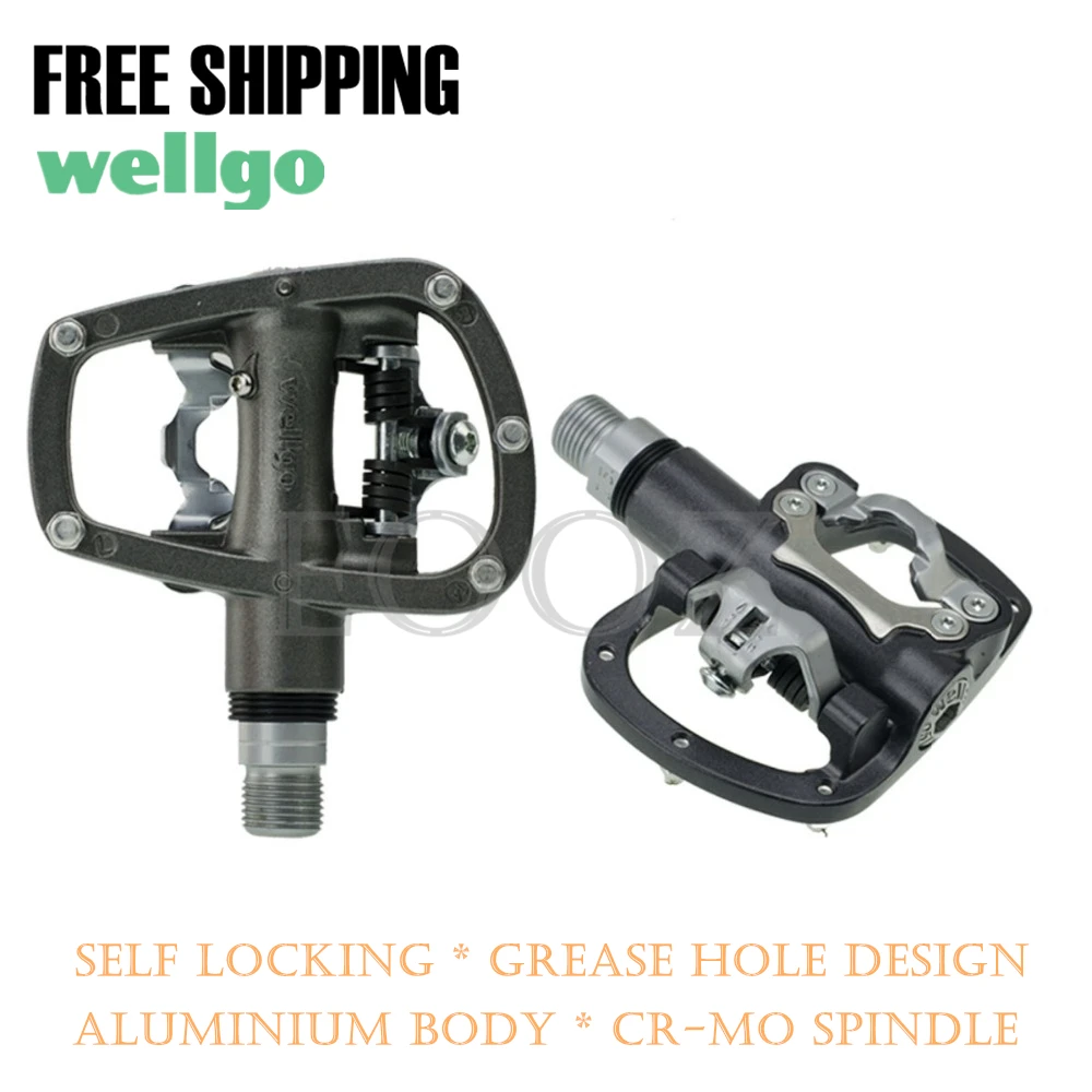

Wellgo R120B MTB Road Pedals Sealed Bearing Self-locking Come With Cleat Set Free Shipping